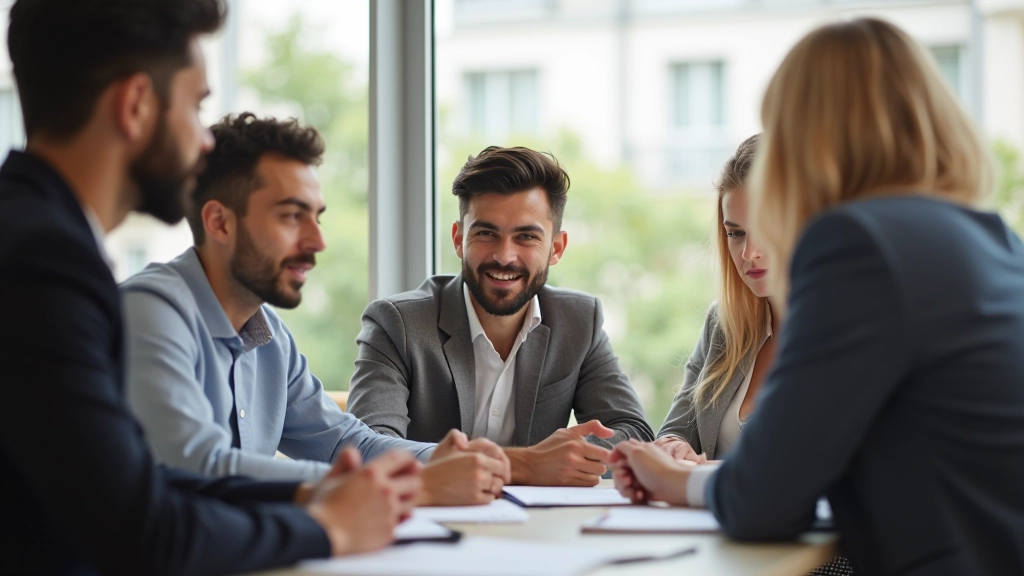 Pessoas em ambiente de aprendizado colaborativo discutindo estratégias de mudança de comportamento