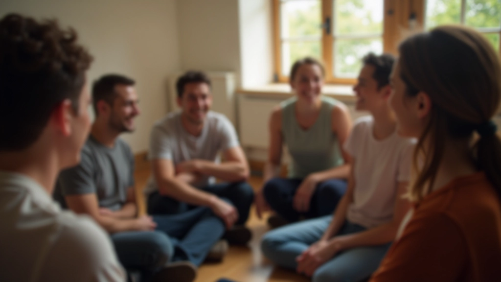 Grupo em sessão de formação de hábitos compartilhando experiências